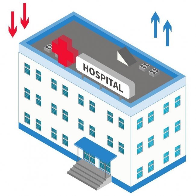 Поступление и удаление воздуха в поликлинике